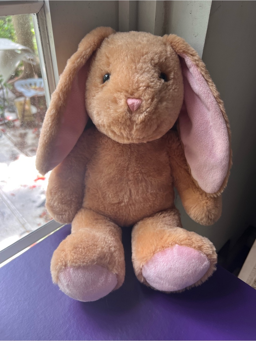 Build-A-Bear Brown Plush Bunny with Pink Accents Like New